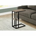 Daphnes Dinnette 25 in. Accent Table, Dark Taupe - Black Metal DA2444490